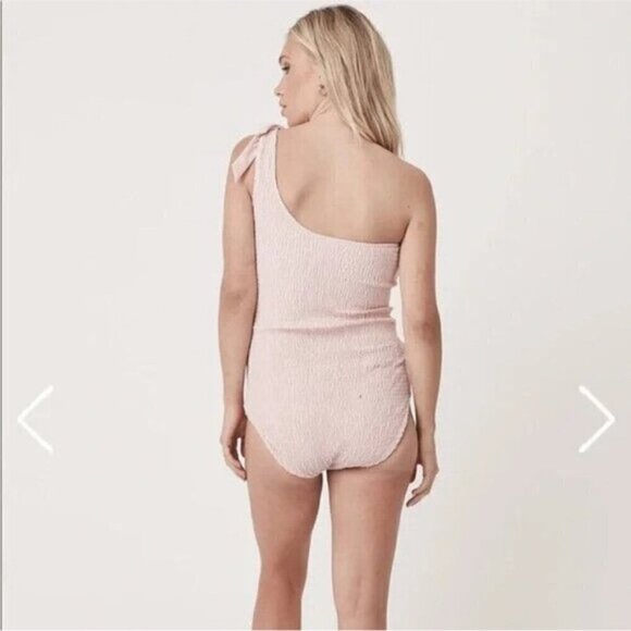 Legoe Heritage pastel pink palm springs one shoulder maternity bathing suit XL - Picture 3 of 5